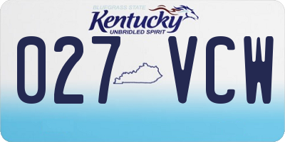 KY license plate 027VCW