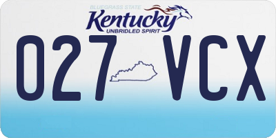 KY license plate 027VCX