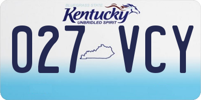 KY license plate 027VCY