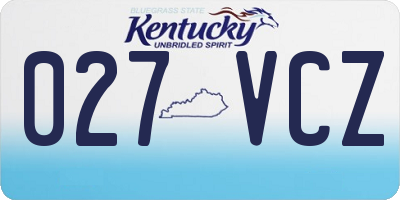 KY license plate 027VCZ