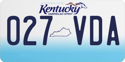 KY license plate 027VDA