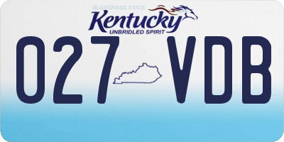 KY license plate 027VDB
