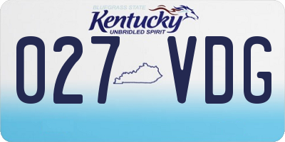 KY license plate 027VDG