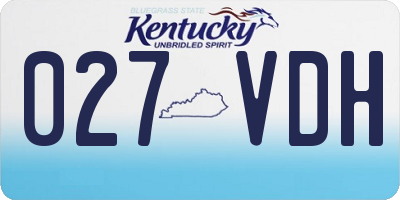 KY license plate 027VDH