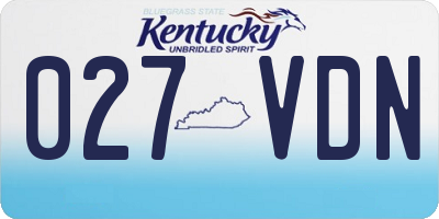 KY license plate 027VDN