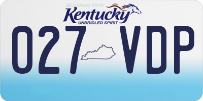KY license plate 027VDP