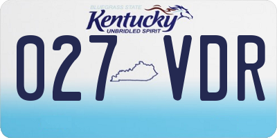 KY license plate 027VDR