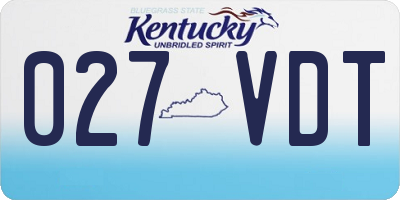 KY license plate 027VDT