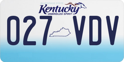 KY license plate 027VDV