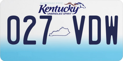 KY license plate 027VDW