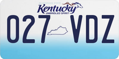 KY license plate 027VDZ