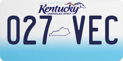 KY license plate 027VEC