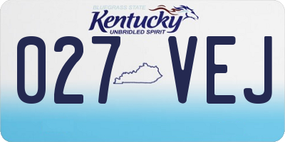 KY license plate 027VEJ