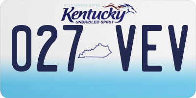 KY license plate 027VEV