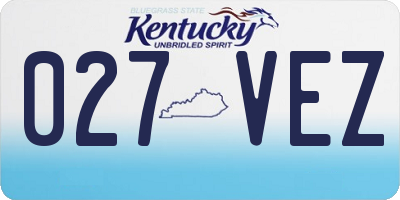 KY license plate 027VEZ