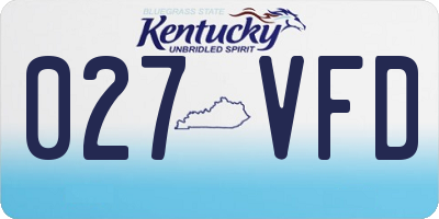 KY license plate 027VFD