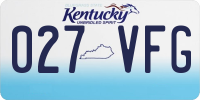 KY license plate 027VFG