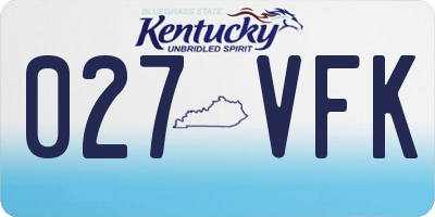 KY license plate 027VFK