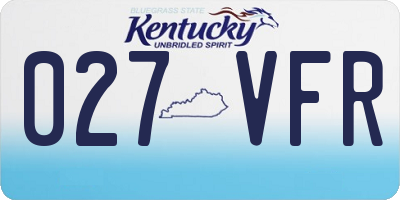 KY license plate 027VFR