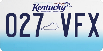 KY license plate 027VFX