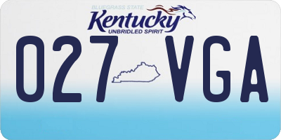 KY license plate 027VGA