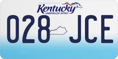 KY license plate 028JCE