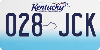 KY license plate 028JCK