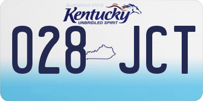 KY license plate 028JCT
