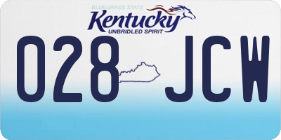 KY license plate 028JCW