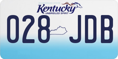 KY license plate 028JDB