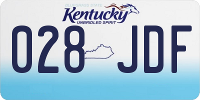 KY license plate 028JDF