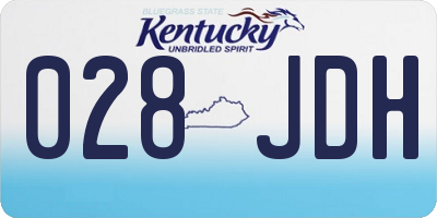 KY license plate 028JDH