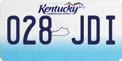 KY license plate 028JDI