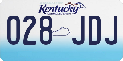 KY license plate 028JDJ