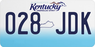 KY license plate 028JDK