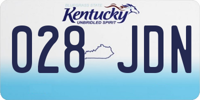 KY license plate 028JDN