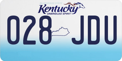KY license plate 028JDU