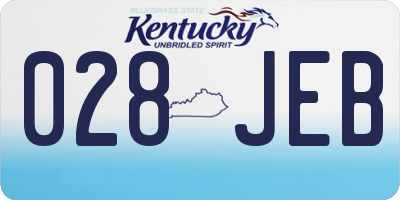 KY license plate 028JEB