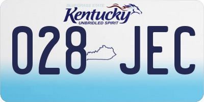 KY license plate 028JEC
