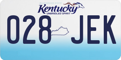 KY license plate 028JEK
