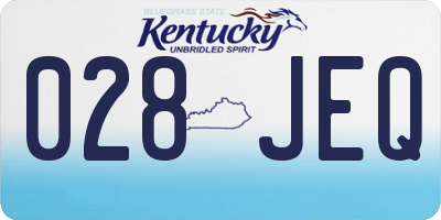 KY license plate 028JEQ