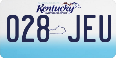 KY license plate 028JEU