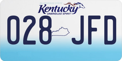 KY license plate 028JFD