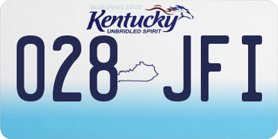 KY license plate 028JFI