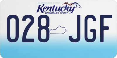 KY license plate 028JGF