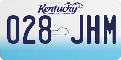 KY license plate 028JHM