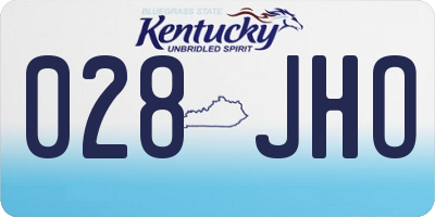 KY license plate 028JHO
