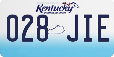 KY license plate 028JIE