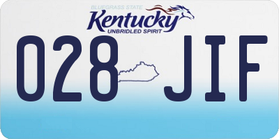 KY license plate 028JIF