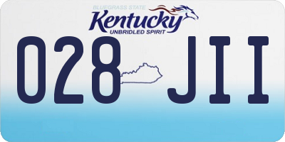 KY license plate 028JII